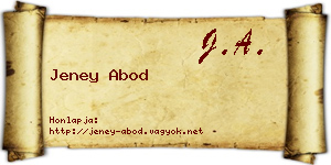 Jeney Abod névjegykártya